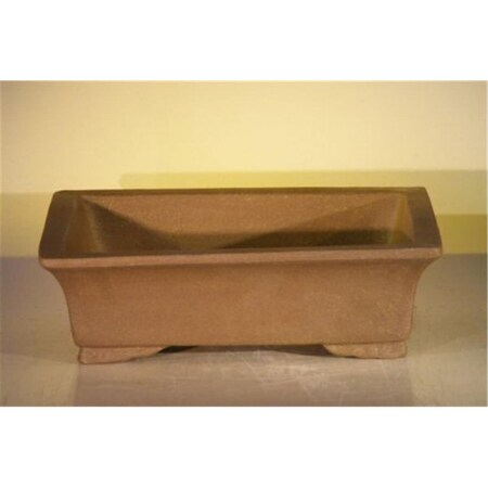 Paisaje 12 x 9.625 x 3.5 in. Unglazed Ceramic Bonsai Pot, Tan - Rectangle PA2529779